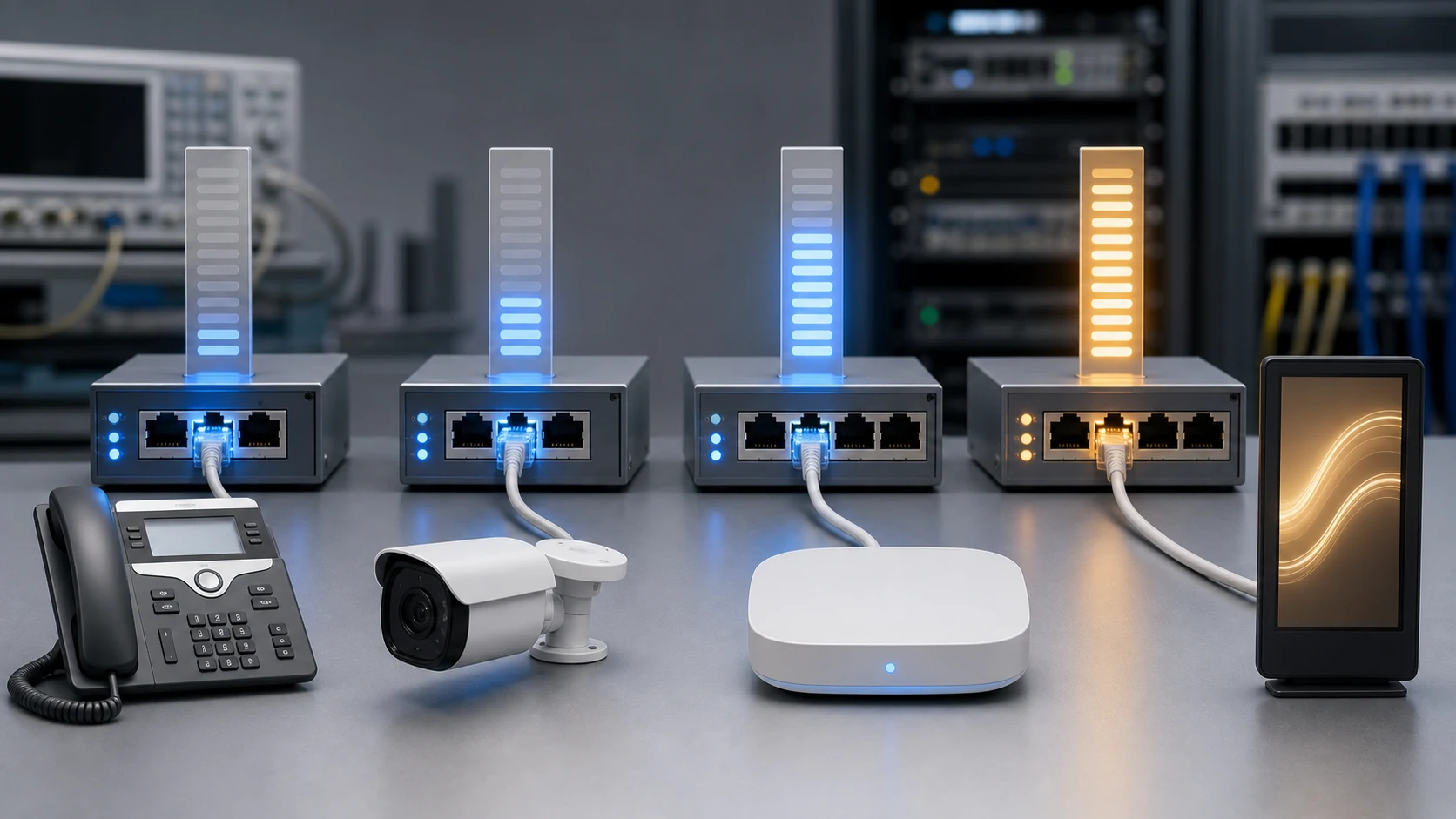 IEEE 802.3af, 802.3at, 802.3bt PoE 표준 규격별 전력 수준과 적용 장비 비교